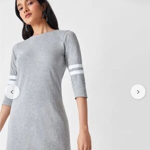 NWT J Crew Gray Women's Dress with White Stripes